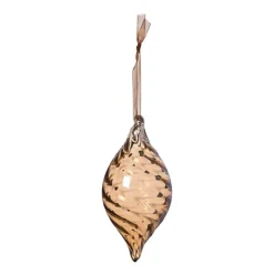 Xenos Kersthanger olive - bruin - ø6.5x13 cm- Kersthangers|Kerstballen