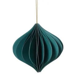 Xenos Kersthanger papier - groen - ø10 cm- Kersthangers|Kerstballen