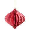 Xenos Kersthanger papier - roze - ø10 cm- Kersthangers|Kerstballen