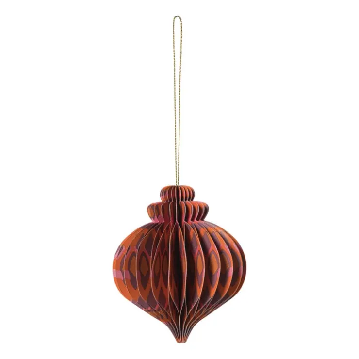 Xenos Kersthanger papier - roze - ø10 cm- Kersthangers|Kerstballen