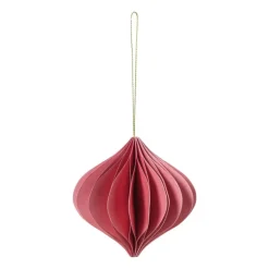 Xenos Kersthanger papier - roze - ø10 cm- Kersthangers|Kerstballen