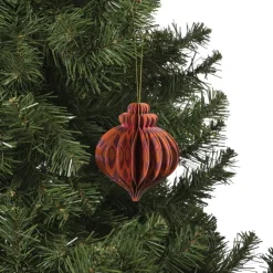 Xenos Kersthanger papier - roze - ø10 cm- Kersthangers|Kerstballen