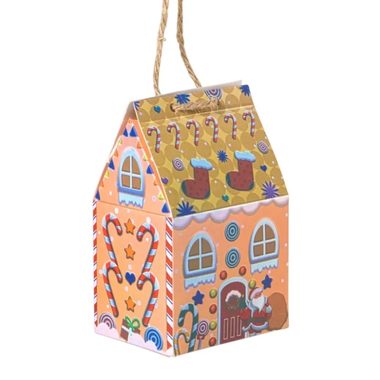 Xenos Kersthanger papieren huisjes - set van 3- Kersthangers|Kerstballen