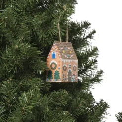 Xenos Kersthanger papieren huisjes - set van 3- Kersthangers|Kerstballen