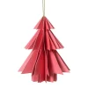 Xenos Kersthanger papieren kerstboom - roze - ø8x10 cm- Kersthangers|Kerstballen