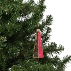 Xenos Kersthanger pegel velvet - paars/roze - 4.3x13.7 cm- Kersthangers|Kerstballen