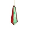 Xenos Kersthanger pegel velvet - rood/groen - 4.3x13.7 cm- Kersthangers|Kerstballen