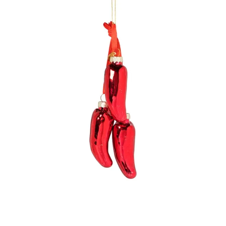 Xenos Kersthanger peper - rood - ø2.7x7.6 cm- Kersthangers|Kerstballen