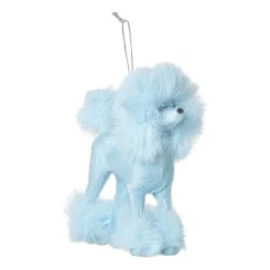 Xenos Kersthanger poedel - blauw - 11.5x10x6 cm- Kersthangers|Kerstballen