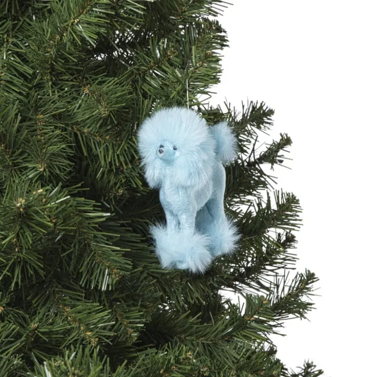 Xenos Kersthanger poedel - blauw - 11.5x10x6 cm- Kersthangers|Kerstballen