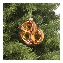 Xenos Kersthanger pretzel - glas - 11.5x11x2.9 cm- Kersthangers|Kerstballen