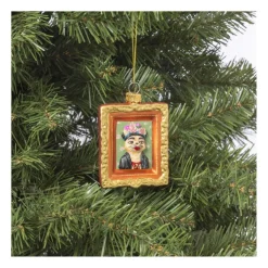 Xenos Kersthanger schilderij hond - diverse varianten - glas- Kersthangers|Kerstballen