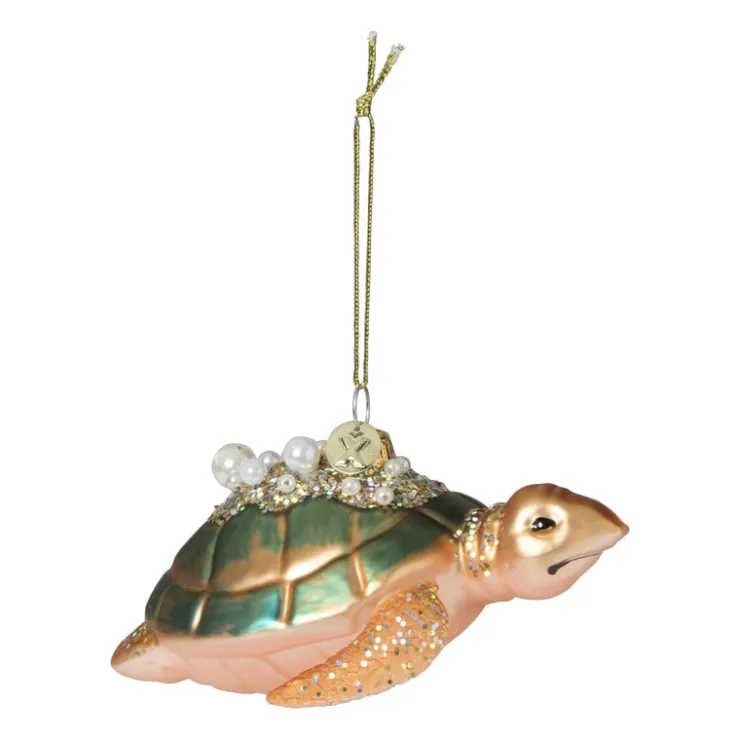 Xenos Kersthanger schildpad - glas - 4x9.4x9 cm- Kersthangers|Kerstballen