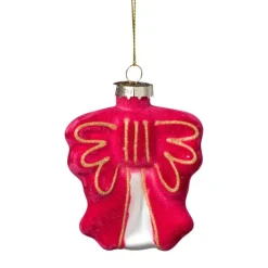 Xenos Kersthanger strik - paars - 8.5x8x3 cm- Kersthangers|Kerstballen