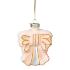 Xenos Kersthanger strik - roze - 8.5x8x3 cm- Kersthangers|Kerstballen