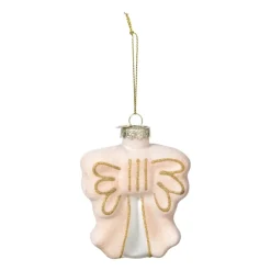 Xenos Kersthanger strik - roze - 8.5x8x3 cm- Kersthangers|Kerstballen
