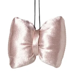 Xenos Kersthanger strik - roze - 8x9.5x1.5 cm- Kersthangers|Kerstballen
