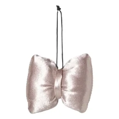 Xenos Kersthanger strik - roze - 8x9.5x1.5 cm- Kersthangers|Kerstballen