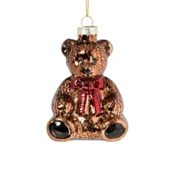 Xenos Kersthanger teddybeer - bruin - 6.9x5.4 cm- Kersthangers|Kerstballen