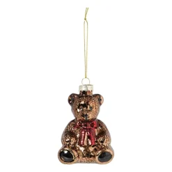 Xenos Kersthanger teddybeer - bruin - 6.9x5.4 cm- Kersthangers|Kerstballen