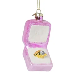 Xenos Kersthanger verlovingsring - glas - 10.3x5x4 cm- Kersthangers|Kerstballen