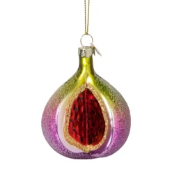 Xenos Kersthanger vijg - multikleur - 8x6x5 cm- Kerstcadeaus|Kersthangers