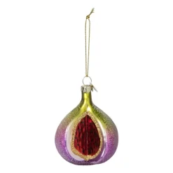 Xenos Kersthanger vijg - multikleur - 8x6x5 cm- Kerstcadeaus|Kersthangers