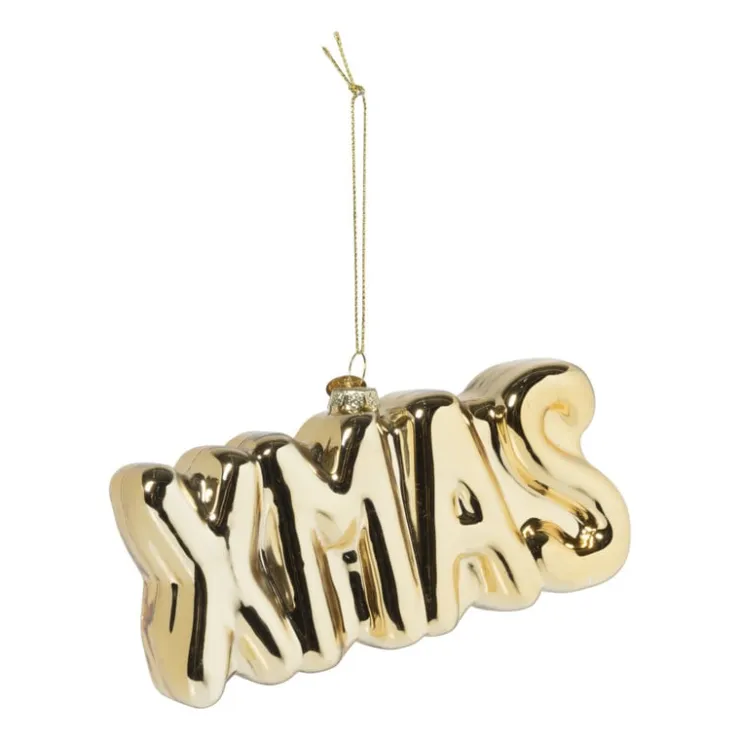 Xenos Kersthanger XMAS - glas - 7.5x15x3.5 cm- Kersthangers|Kerstballen