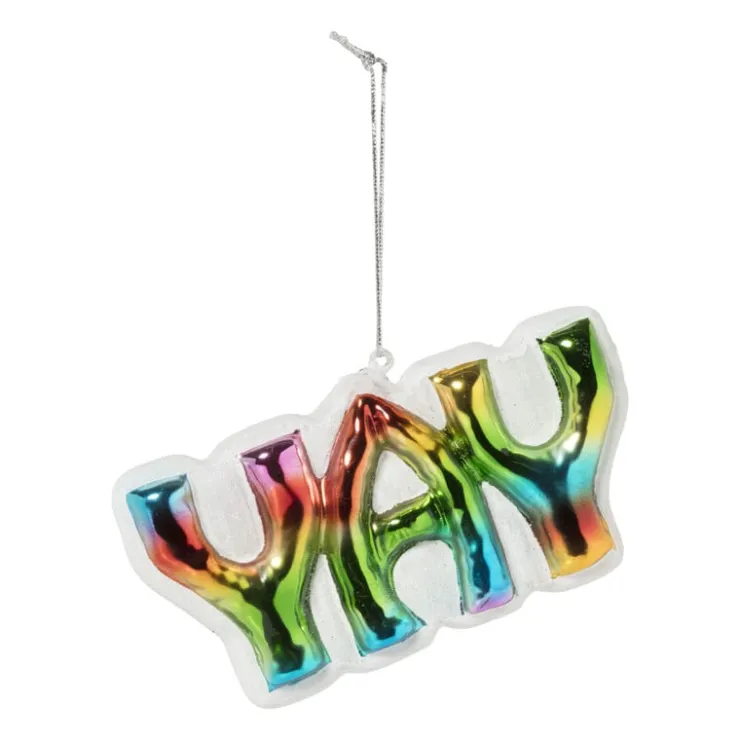 Xenos Kersthanger YAY - glas - 6.6x12.7x2.6 cm- Kersthangers|Kerstballen