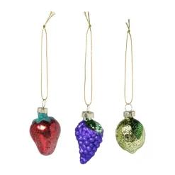 Xenos Kersthangers mini - fruit - set van 3- Kersthangers|Kerstballen