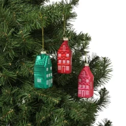 Xenos Kersthangers mini - huisjes - set van 3- Kersthangers|Kerstballen