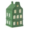 Xenos Kersthuisje - groen - 11x5.5x5.5 cm- Kerstfiguren|Kersthuisjes
