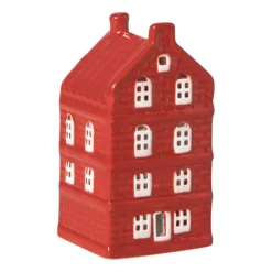 Xenos Kersthuisje - rood - 11x5.5x5.5 cm- Kerstfiguren|Kersthuisjes