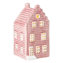 Xenos Kersthuisje - roze - 11x5.5x5.5 cm- Kerstfiguren|Kersthuisjes
