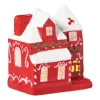 Xenos Kersthuisje LED - rood - 10.5x8.8x6.5 cm- Kerstfiguren|Kersthuisjes