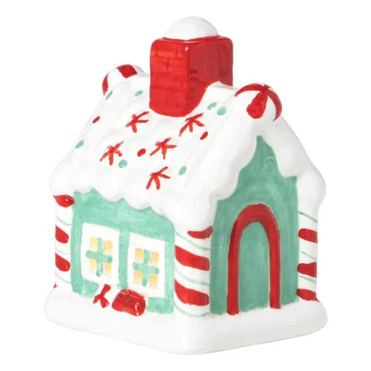 Xenos Kersthuisje met sneeuw LED - wit - 11x8x7 cm- Kerstfiguren|Kersthuisjes