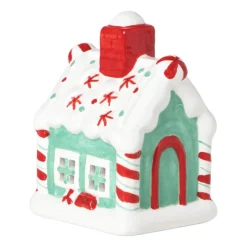 Xenos Kersthuisje met sneeuw LED - wit - 11x8x7 cm- Kerstfiguren|Kersthuisjes