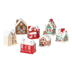Xenos Kersthuisje met sneeuw LED - wit - 11x8x7 cm- Kerstfiguren|Kersthuisjes