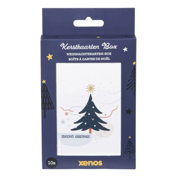 Xenos Kerstkaarten box kleur - set van 10- Kerst Knutselen