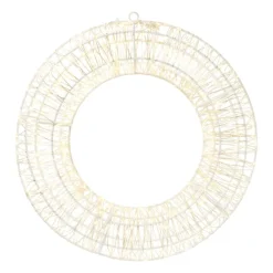 Xenos Kerstkrans met LED lampjes - warm wit - ø36 cm- Kerstfiguren