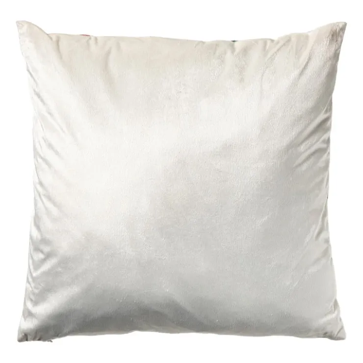 Xenos Kerstkussen skiën - beige/multikleur - 45x45 cm- Kussens