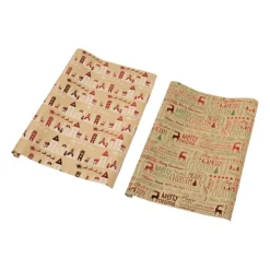 Xenos Kerstpapier hotstamp - diverse varianten - set van 2- Kerst Inpakken