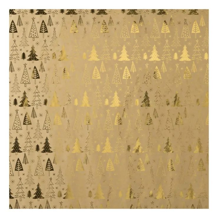 Xenos Kerstpapier hotstamp - diverse varianten - set van 2- Kerst Inpakken