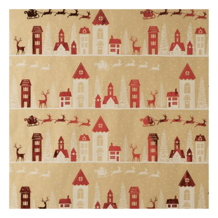Xenos Kerstpapier hotstamp - diverse varianten - set van 2- Kerst Inpakken