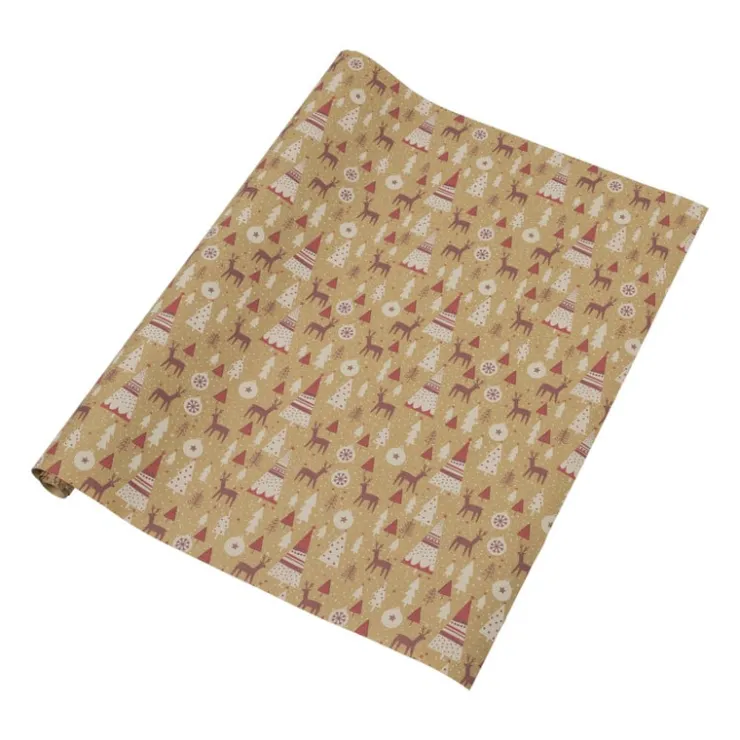 Xenos Kerstpapier kraft - diverse varianten - 200x70 cm- Kerst Inpakken