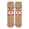 Xenos Kerstsokken rendier - bruin - one size- Kerstcadeaus