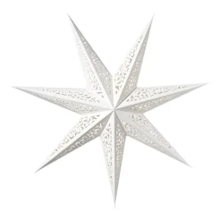 Xenos Kerstster papier - wit - 60 cm- Kerstfiguren