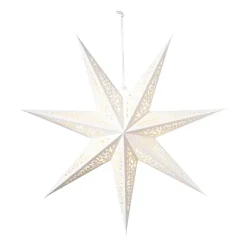 Xenos Kerstster papier - wit - 60 cm- Kerstfiguren