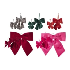 Xenos Kerststrik velvet groot - roze - 48x56 cm- Kersthangers