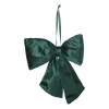 Xenos Kerststrik velvet medium - groen - 19x24 cm- Kersthangers